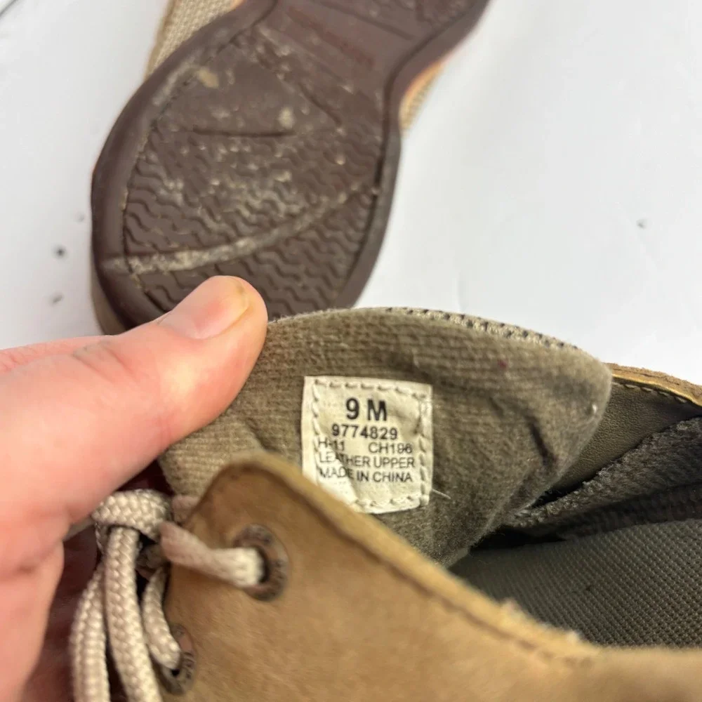 Sperry Top-Sider Men Tan Leather Mesh Boat Shoes Loafers Deck Fisherman Preppy 9